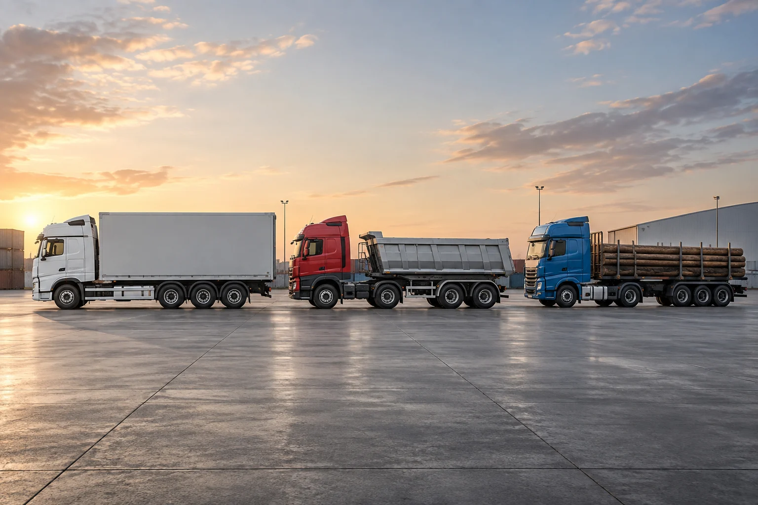 Illustration comparative de camions génériques présentant différentes configurations d’essieux