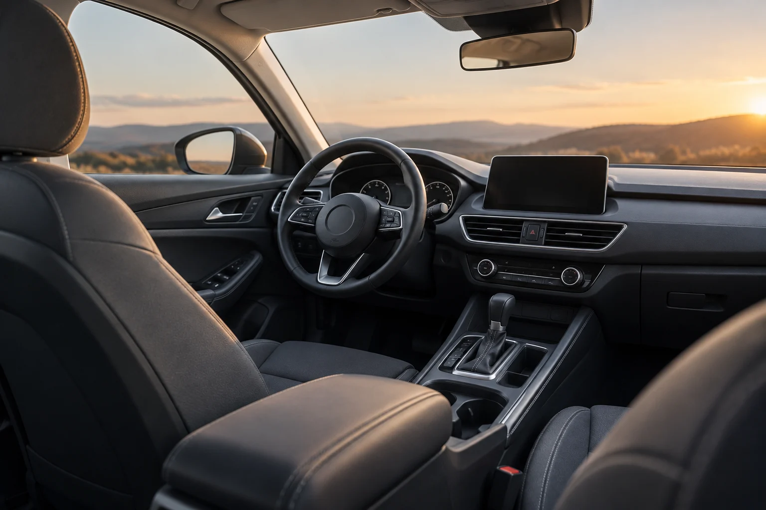 Interior neutro de un coche genérico