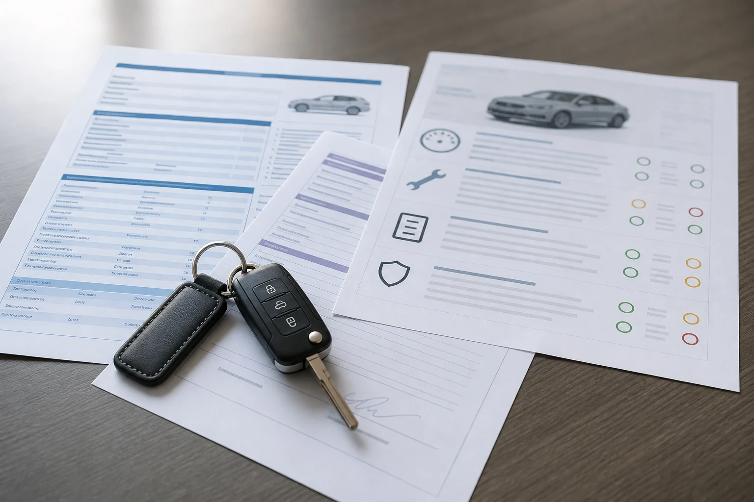 Documentación, contrato y llaves necesarios para evaluar un coche usado